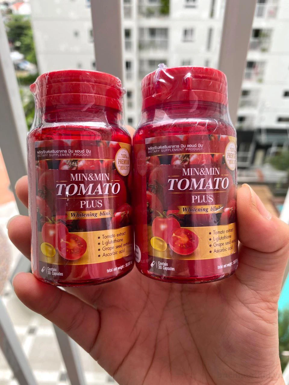 Viên Uống Trắng Da Min & Min Tomato Plus Thái Lan Chăm Sóc Mặt-1