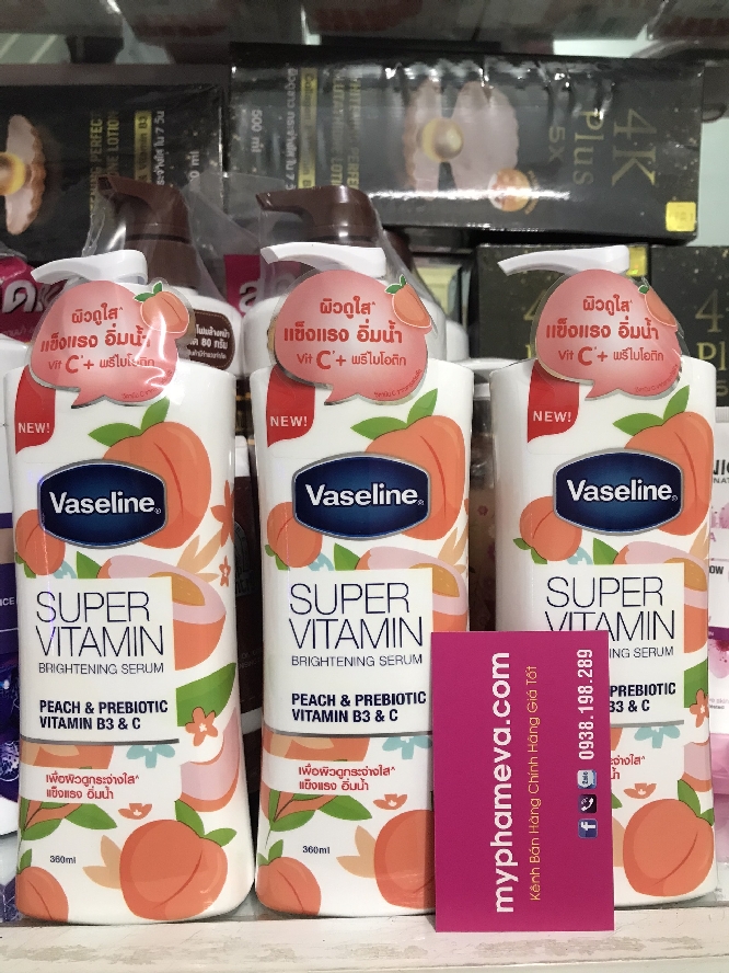 Sữa Dưỡng Thể Sáng Da Vaseline Super Vitamin B3 & C Thái lan Chăm Sóc Mặt-1