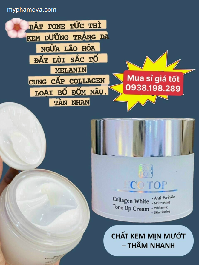 Kem Trắng Da Ecotop Collagen Whitening Tone Up Cream Hàn Quốc Chăm Sóc Mặt-1