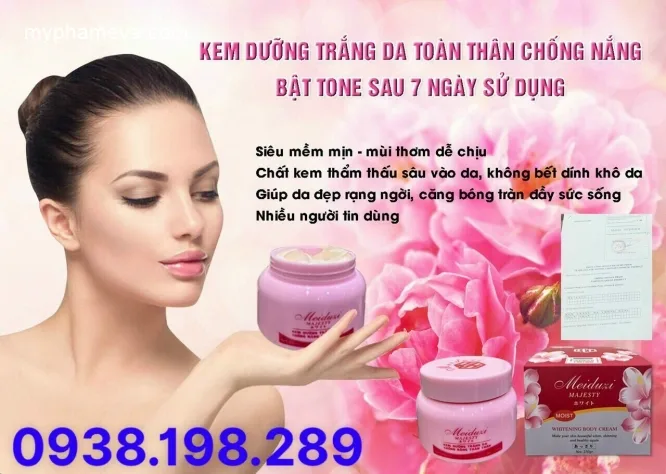 Kem Siêu Trắng Chống Nắng Body Meiduxi Majesty Whitening Body Cream Nhật Bản - ảnh 2