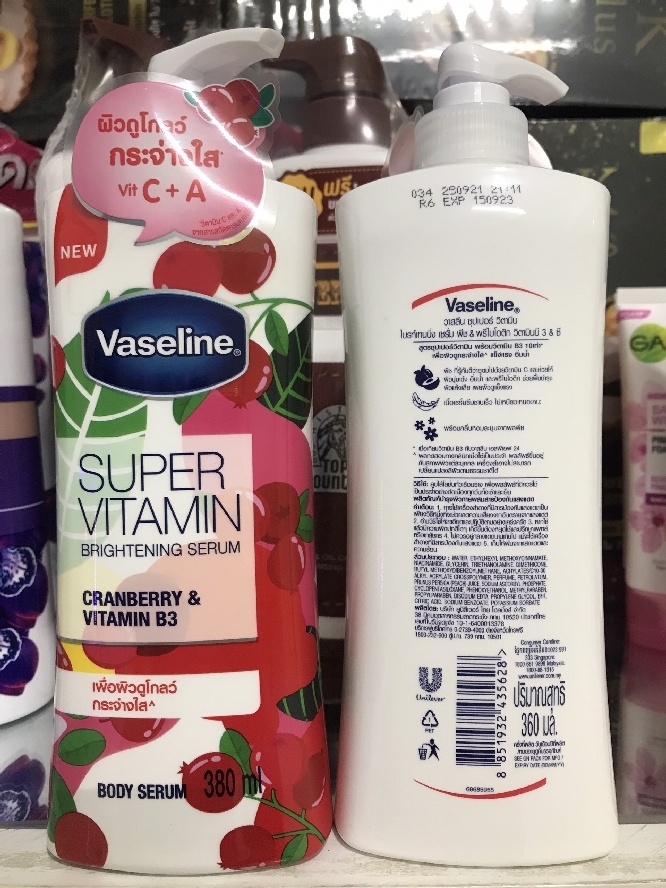 Sữa Dưỡng Thể Sáng Da Vaseline Super Vitamin B3 & C Thái lan Chăm Sóc Mặt-1